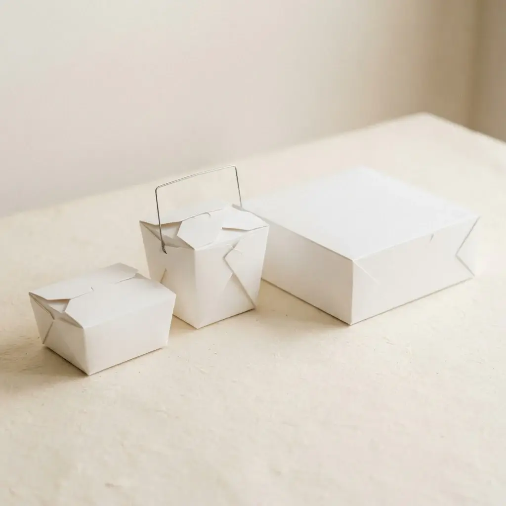 Unbranded food boxes, bowls and takeaway packaging